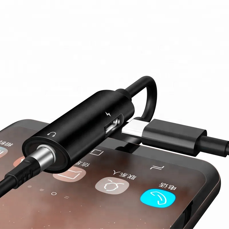 SUNLINE 2019 2 in 1 Audio adapter for Type C to Type C & DC 3.5 mm headphone jack charging and music for all mobile phone