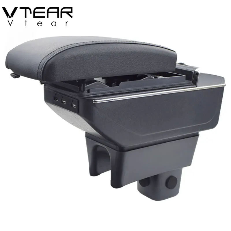 Vtear Swift Armrest USB Charging Heighten Double Layer Storage Box Central Store Content Arm Rest Accessories 08-17 for Suzuki