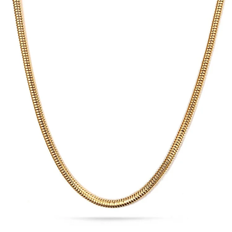 Wholesale factory price gold plated small round stainless steel snake chain