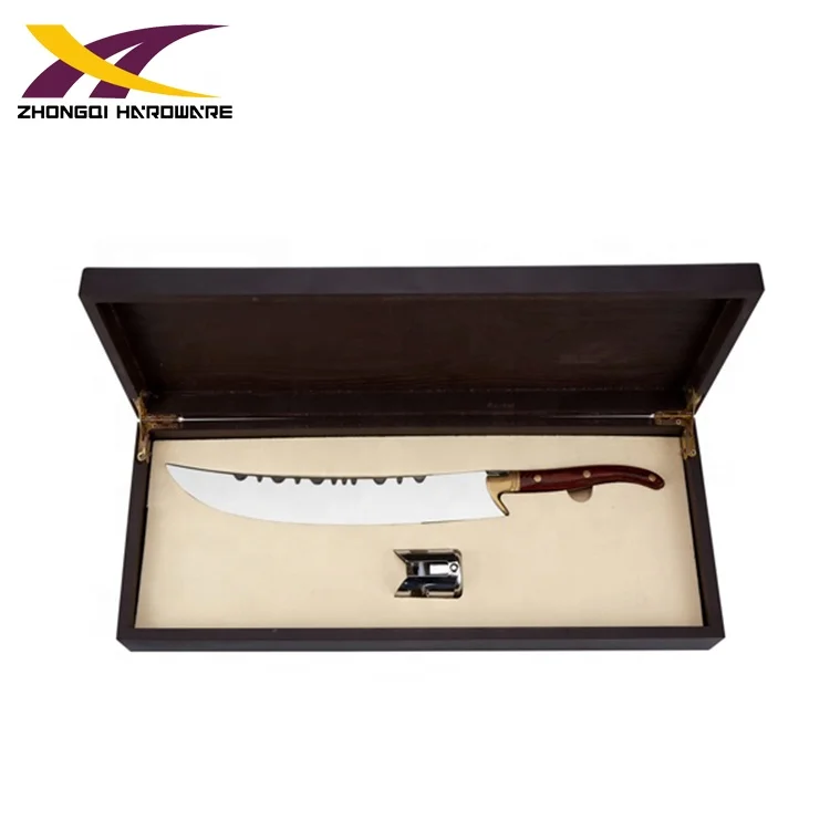 Luxury wood box champagne stopper swords wine corkscrew