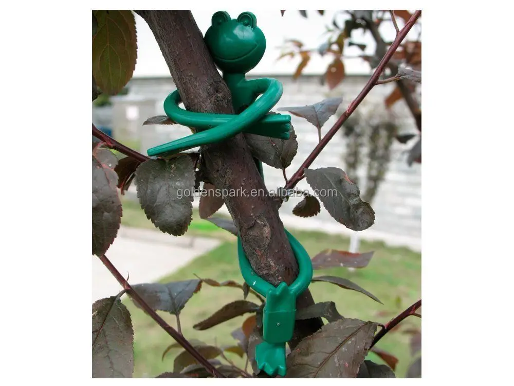 2 PC Fun Flexible Reusable Plastic Garden Frog Twist Tie