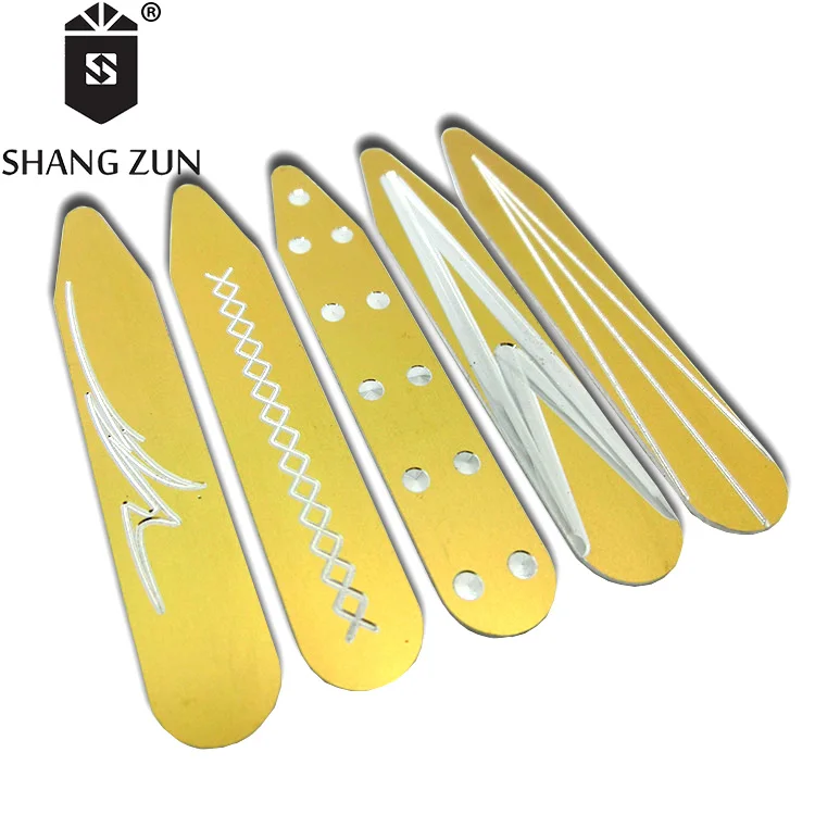 
Personalized metal collar stays aluminum colorful engraved collar stiffeners business collar inserts with box 20 PCS 