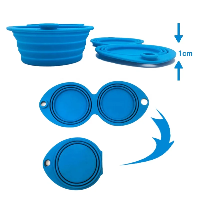 
Double Dog Bowls Pet Dry Food Bowls for Dogs Cats Outdoor Drinking Water Silicone collapsible Pet Dog Dish Feeder 