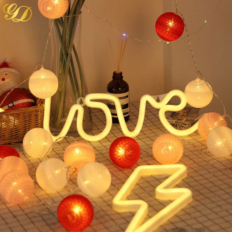 
Free Sample Christmas Neon Sign Battery&USB Operated Love Shape Neon Light 