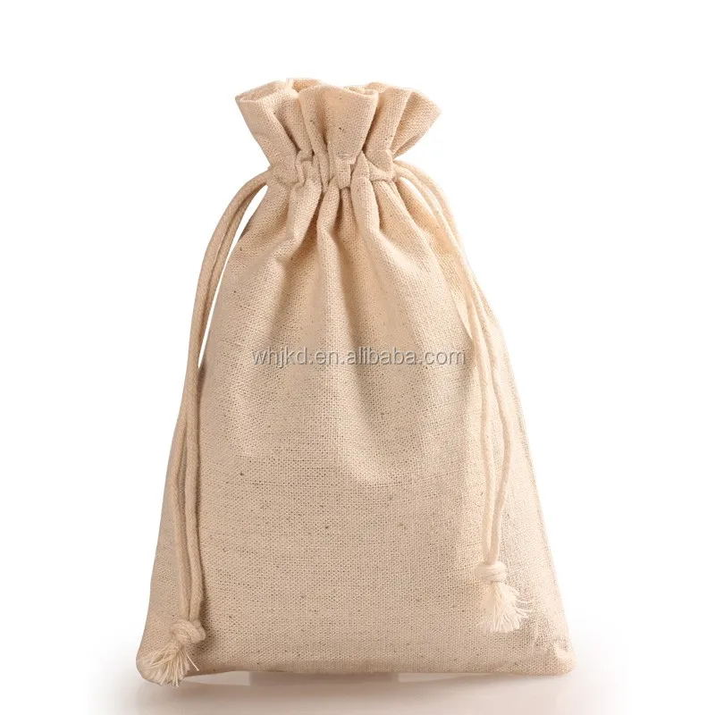 Factory Custom Cotton Fabric Bag Pouch Bag With Drawstring