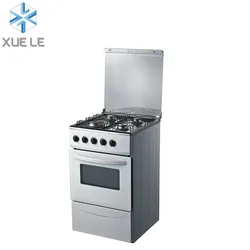 4 Burners Glass Cover Stainless Steel Free Standing Gas Oven