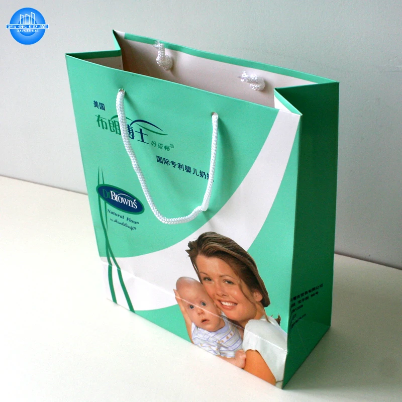 Custom Printing Logo Shopping Paper Bag with Handles Biodegradable Offset Printing Art Paper Film Lamination 1-3 Working Days -