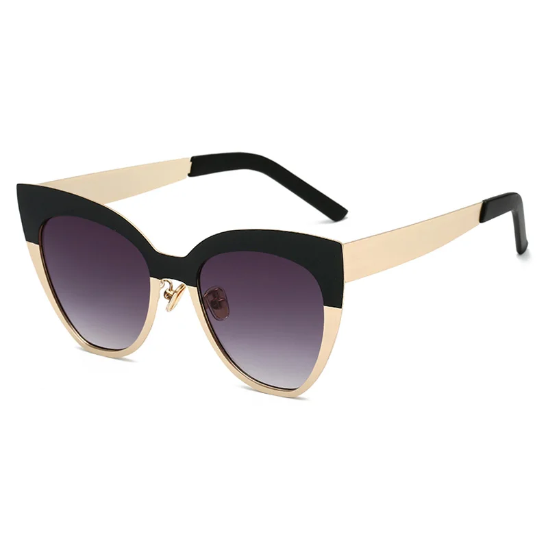 New Arrives Female Custom Fashion Oversized Cat Eye Sunglasses for Women Men