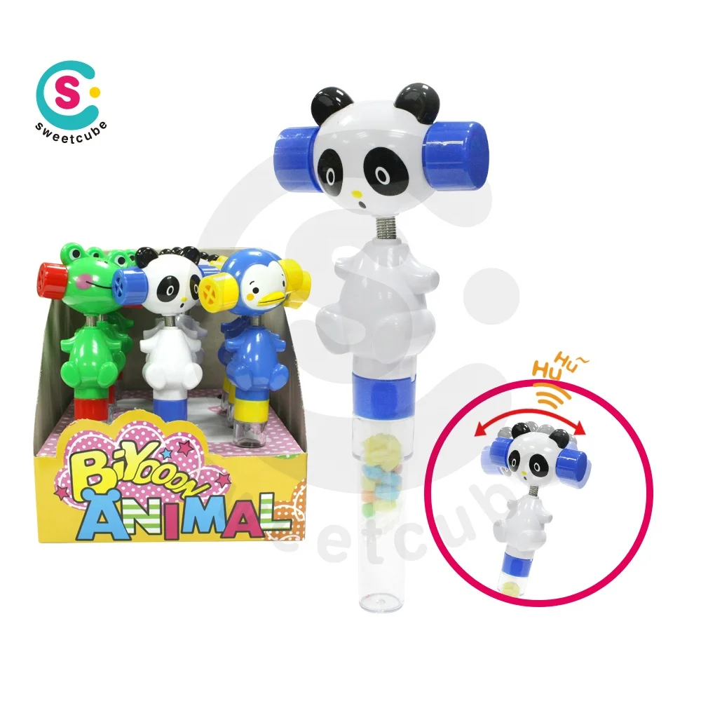 Sweetcube new item boy and girl robot shake whistle candy toy