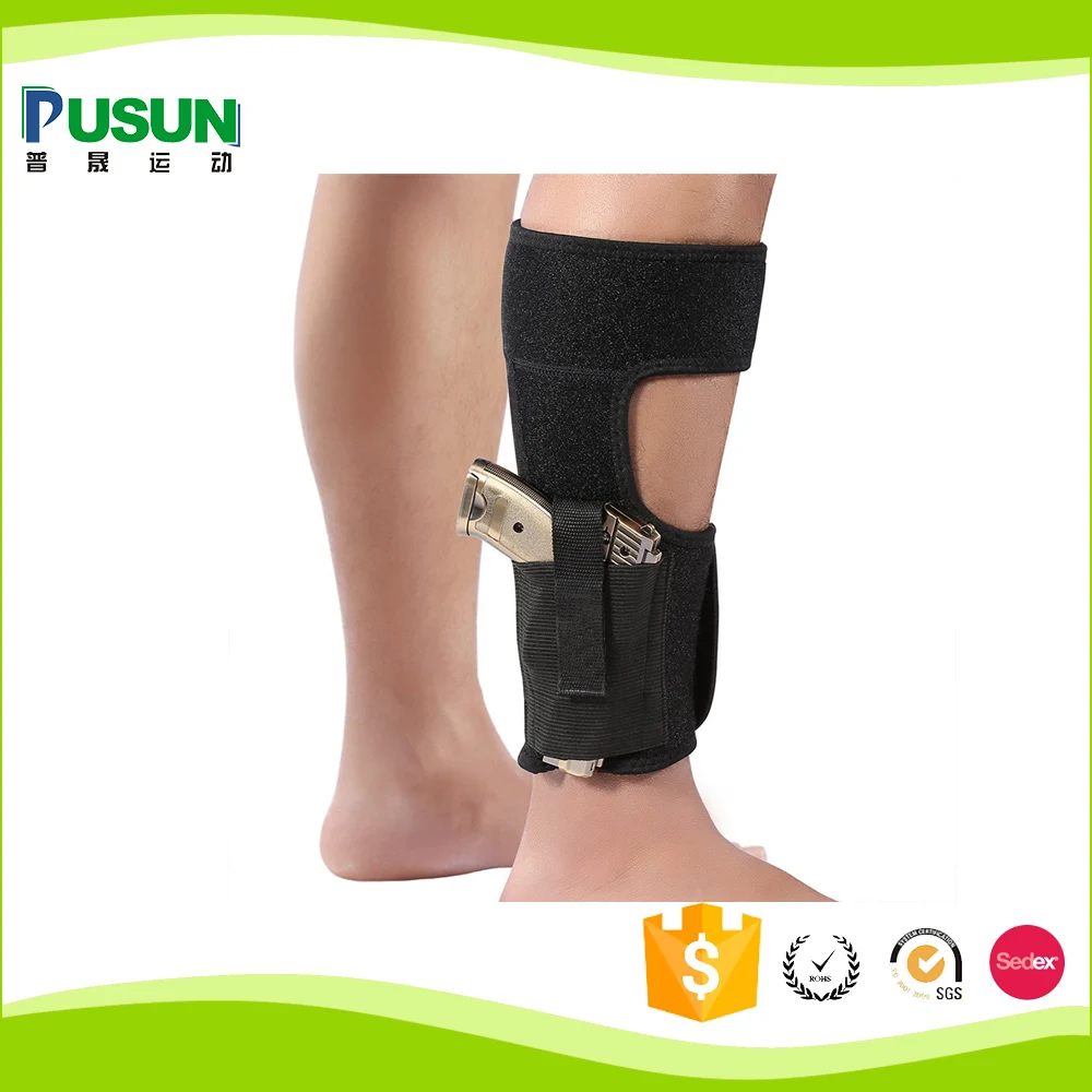 Регулируемые дышащие неопрена ног лодыжки кобуры пистолет с Mag карман