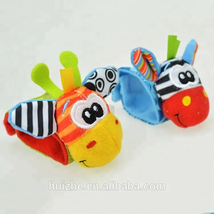 2017Hot Sale Newborn Baby Rattles Stuffed Toys Animal Socks Wrist Strap Education Toy For Toddlers Baby Socks