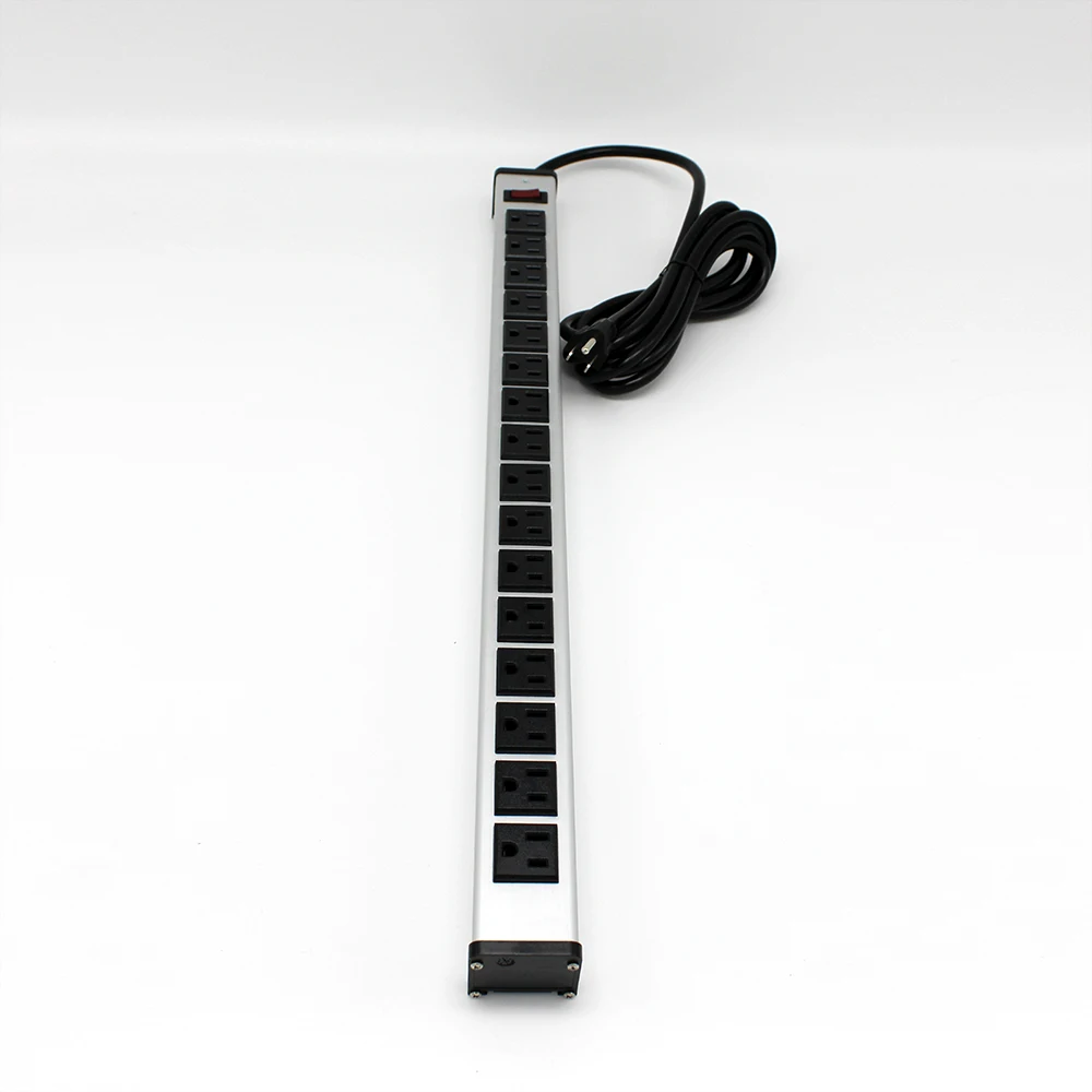 
High Quality AC PDU Power outlet socket Strip 16 Way Electrical Extension PDU 15A U L approval 