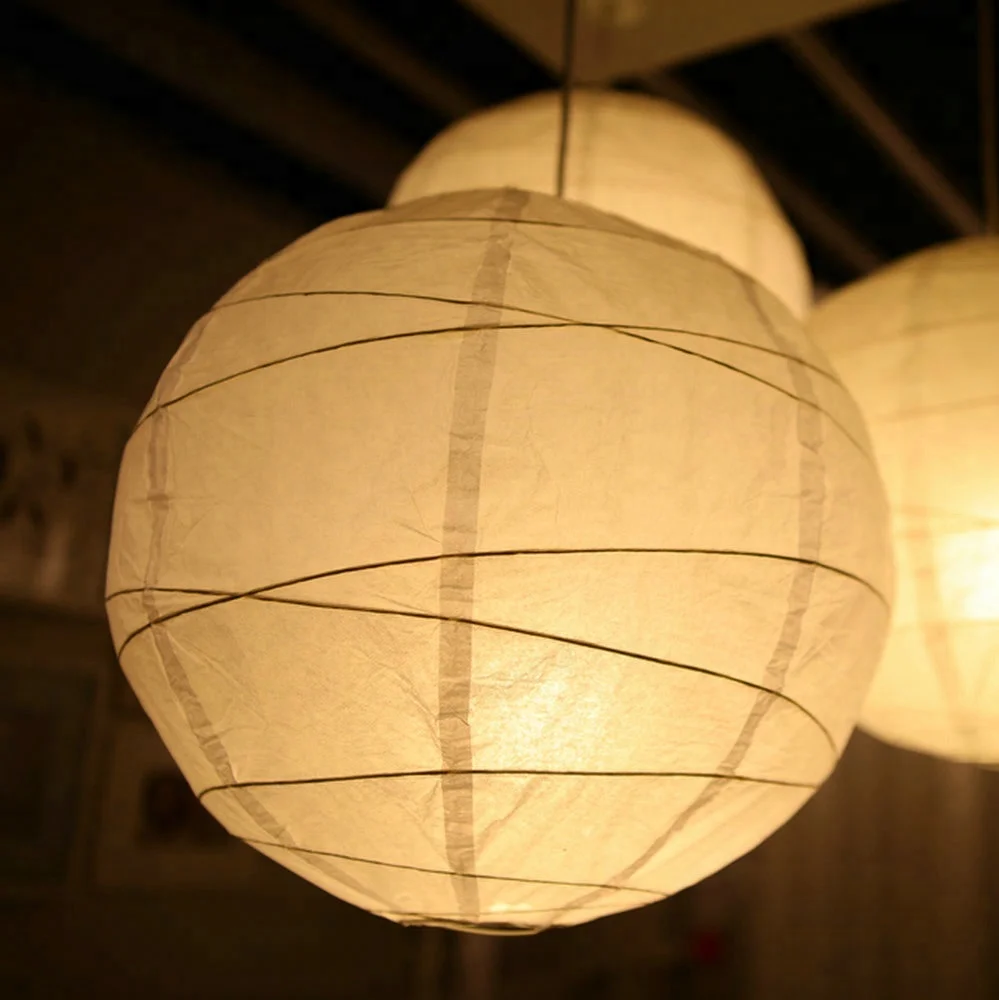 
Wholesale Handmade Hanging White Round Tissue Lamp Led Paper Lantern 