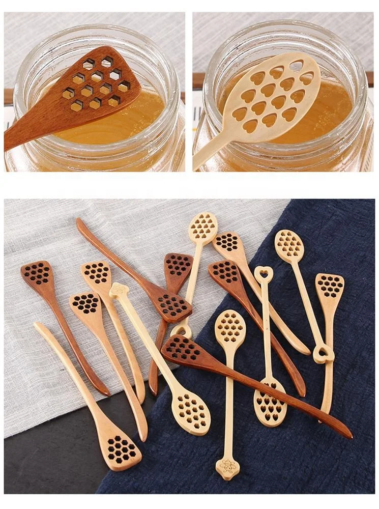 eco friendly wooden honey dipper stick spoon wholesale
