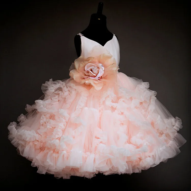 Ivy10353A Princess kids girls wedding party dress girls birthday tutu dress performance ball gown