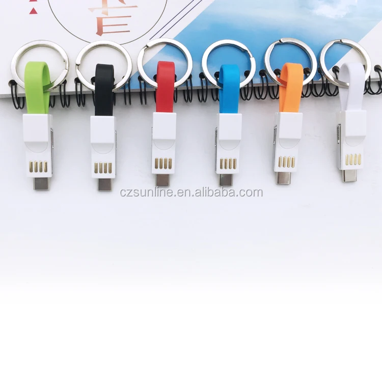 
SUNLINE New Multifunctional Magnet Wire 3 in 1 Android typec key chain data Line with your company Logo 