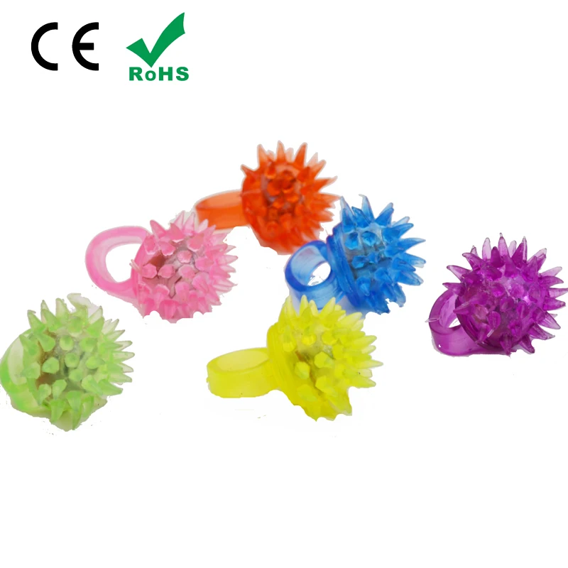 led flashing spike jelly ring Party finger light up ring for party