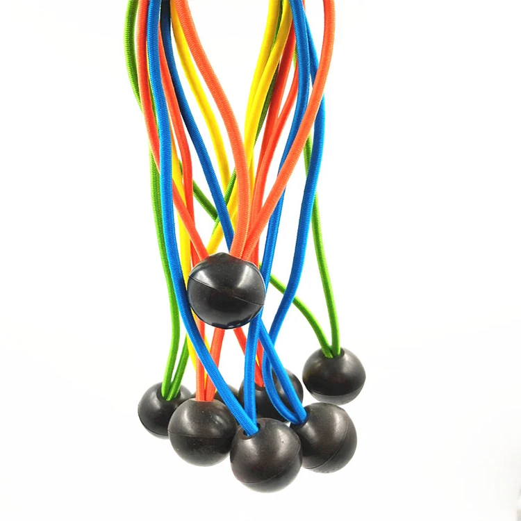 6 Inch Available In Multiple Colors Ball Bungee Cords Rubber Stretch Cord With Hook