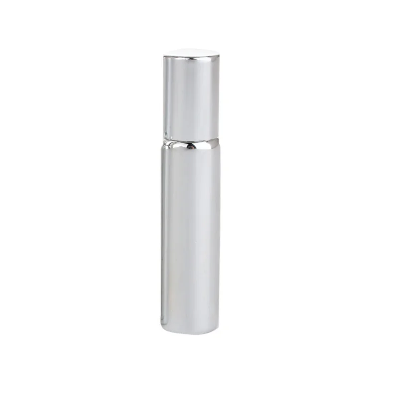 
Luxury 5ml Yellow Gold Silver Plated Glass Roll On Bottle ,UV Coating Diffuser Essential Oil Bottle with Steel Ball and Gold Cap 