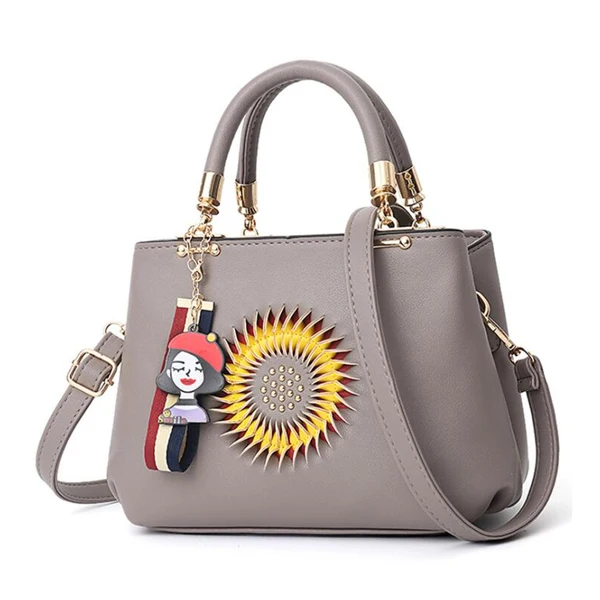 CB130 Guangzhou market bags handbag tote high quality PU leather with Sunflower