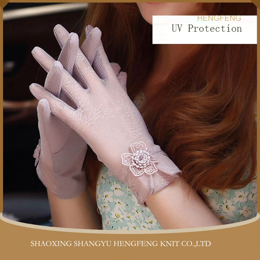 summer ice silk pretty thin ladies gloves, cool skin sun protection gloves