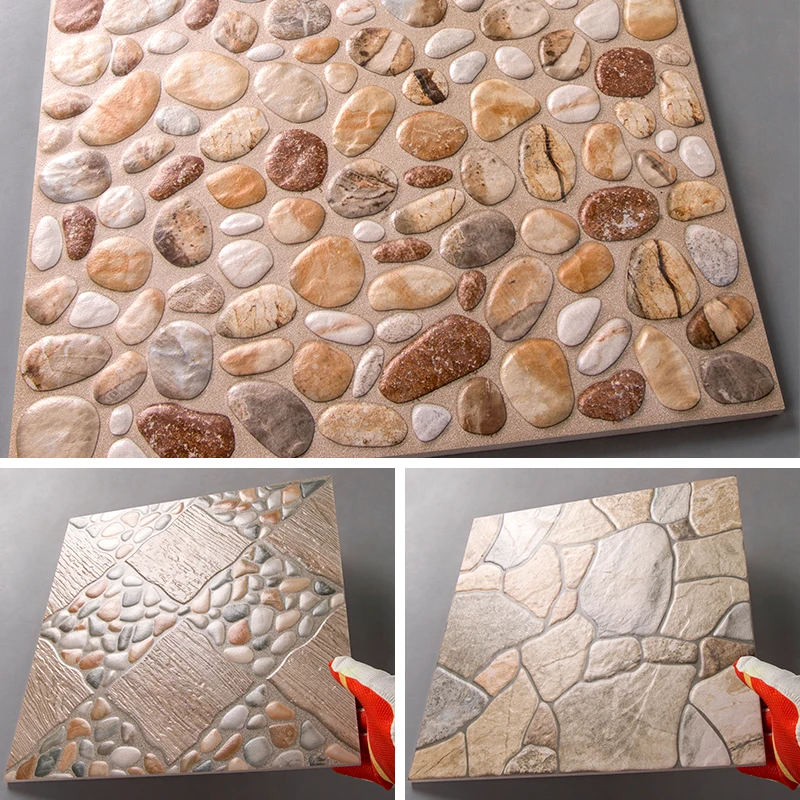 3D Inkjet Stone  Flooring Tile  Matt Finish  Rustic Porcelain 400 X 400