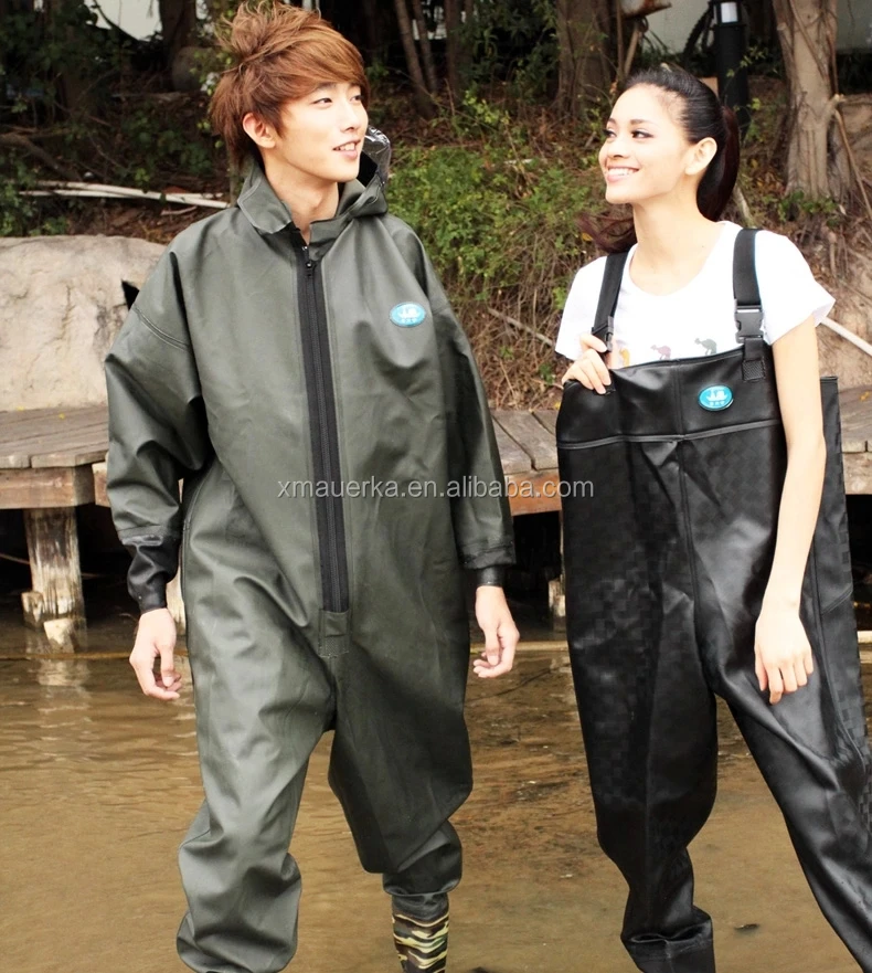 
100% PVC fishing plus size chest wader suit 