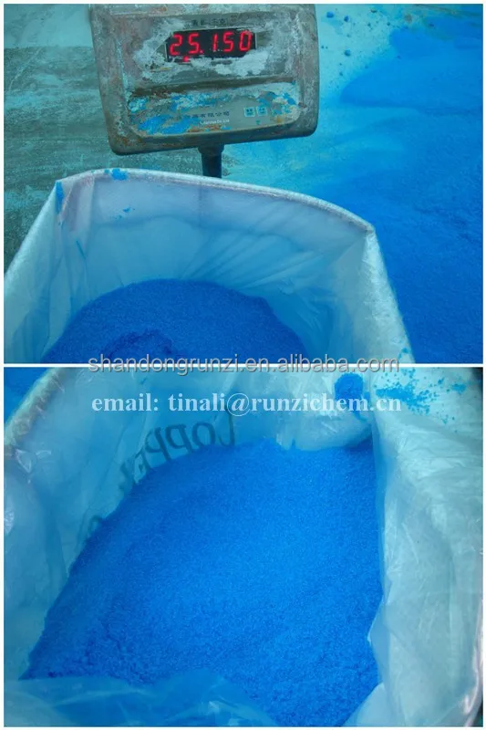 Cu 24% Fertilizer uses blue colour of Copper sulphate pentahydrate crystals