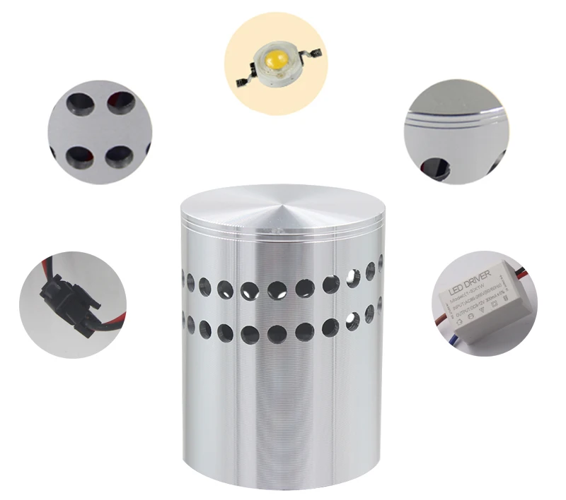 110V 220V 3W Color Led Modern Wall Light Spiral light LED Wall Lamps For KTV Bar use