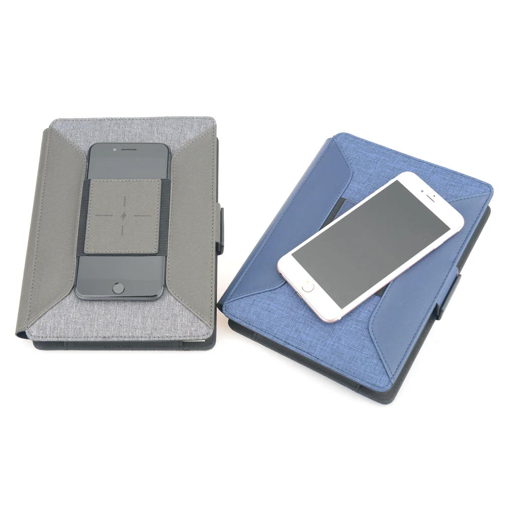 
custom Power Bank notebook/portfolio with and cable charger 