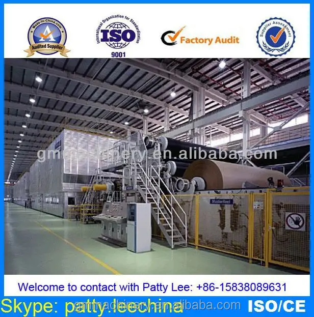 120 - 130 т / d, 3200 мм fourdrinier тип файла на складе бумагоделательной машины, Сырье : макулатура, Целлюлозы доска