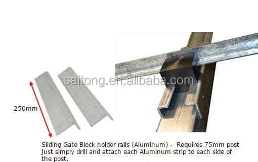 White Automatic Sliding Gate Door Top Nylon Guide Block fits standard 75mm post nylon block