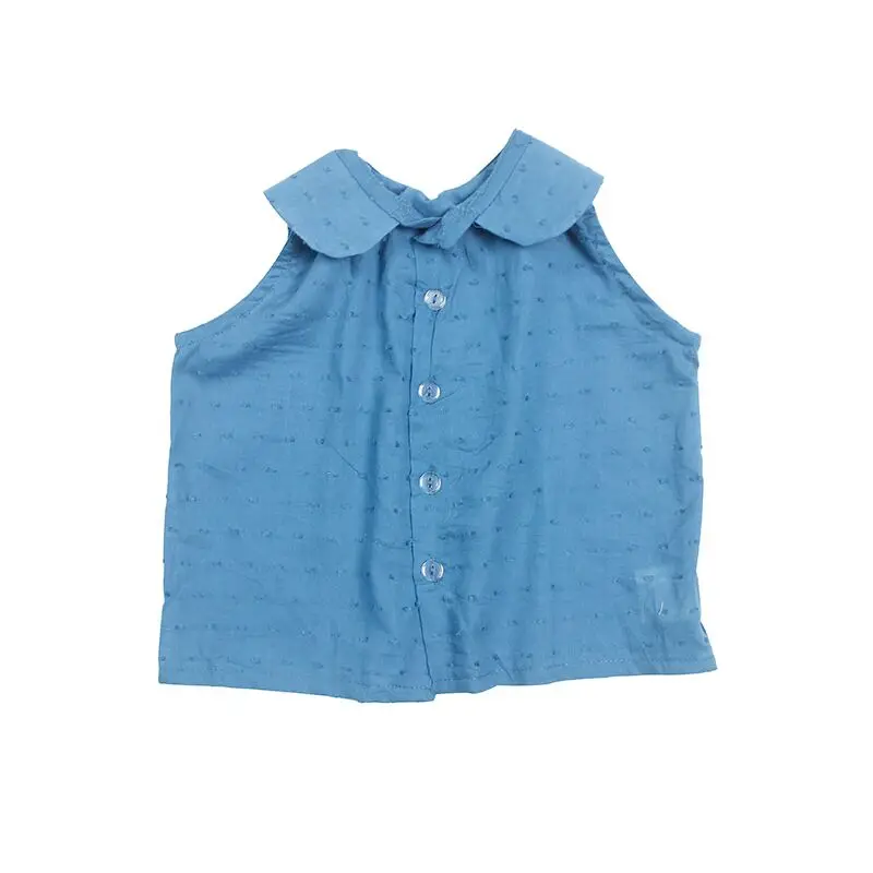 
Baby Clothes Plain Embroidery Baby Clothes Organic Girls Blouses Open Up Shirts 