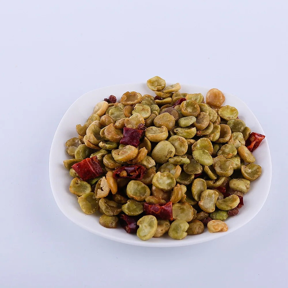Fried coated Spring onion garlic flavor green peas for sale