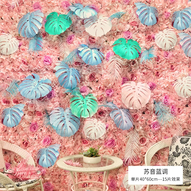 rose hydrangea portable stage decoration backdrop design wholesale artificial flower garland wholesale flower wall backdrop