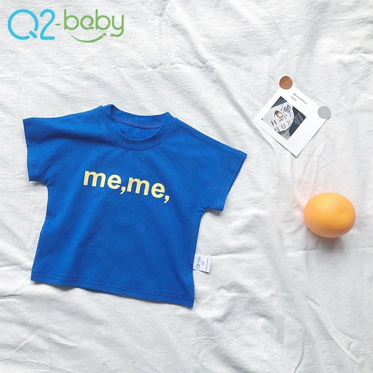 
Factory custom o-neck letter printing short sleeve baby boy cotton t-shirt 1973 