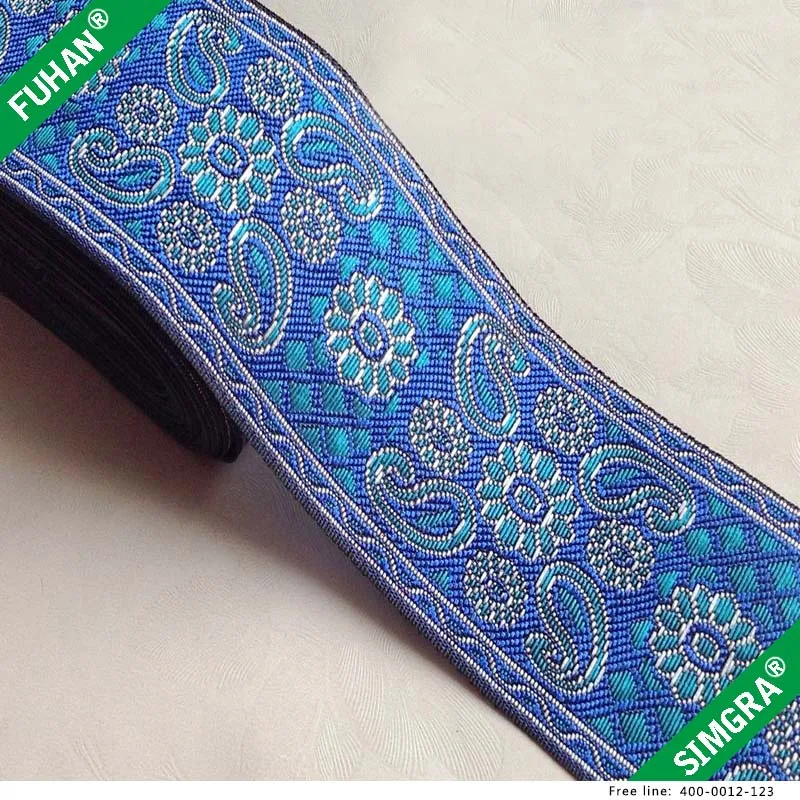 Wholesale Popular Design High Quality Woven Fabric Thick Jacquard Ribbons