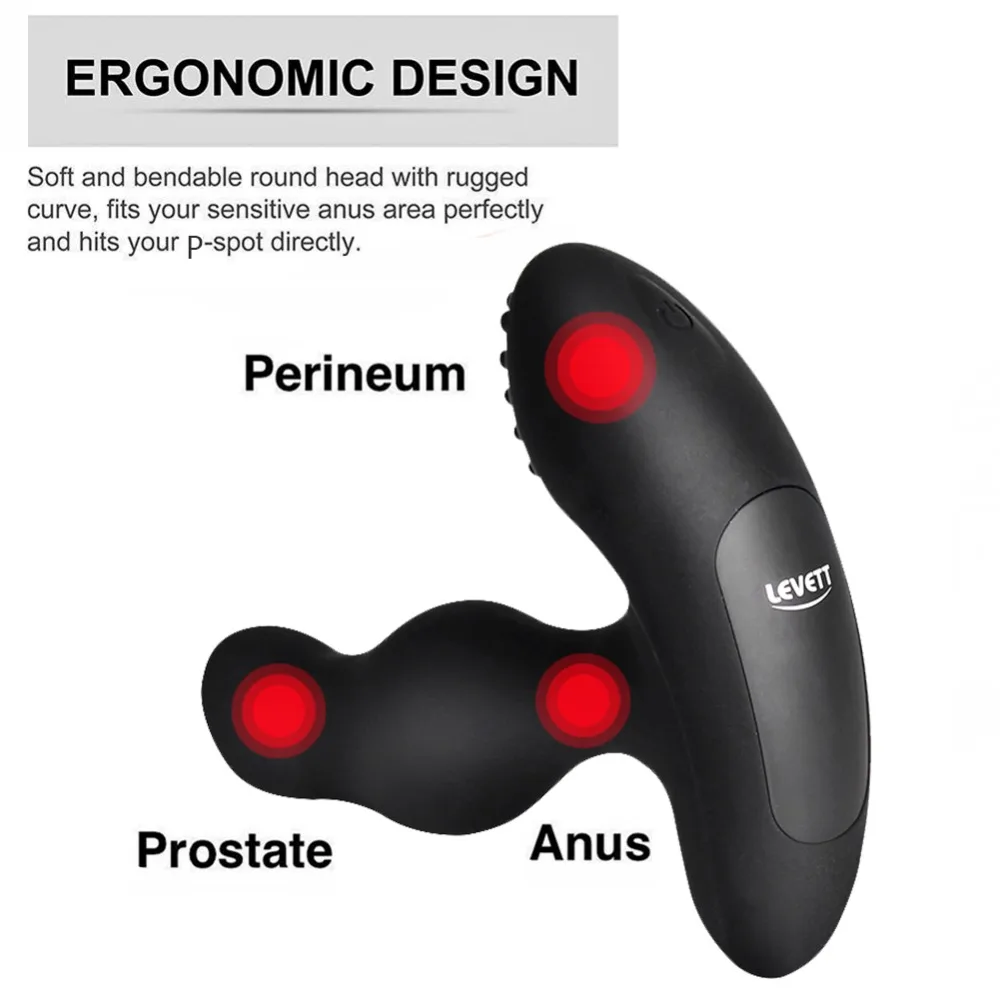 LEVETT Caesar Prostate Massager Vibrator 360 Degree Rotating Remote Control Anal Sex Toy for Men