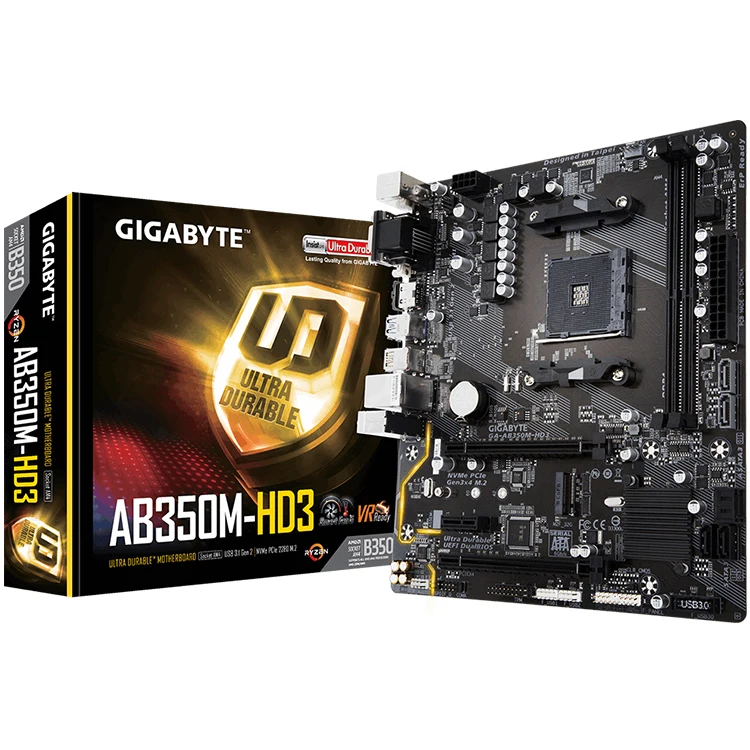 GIGABYTE AB350M-HD3 игровая материнская плата AMD B350 материнская плата GA-AB350M-HD3 в б/у