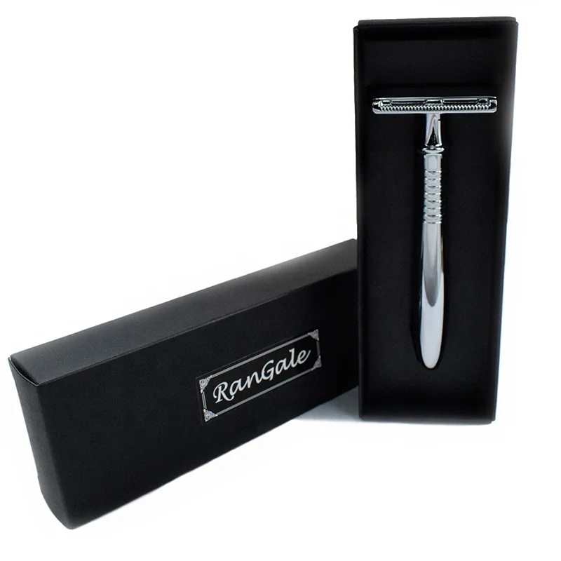 
Double Edge Safety Razor - Wet Shaving Razor for Men & Woman - Classic Barber Shaver + 5 Platinum Blades 