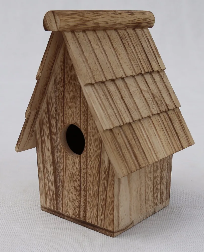 Pet cages decoration hot stamping logo hot stamping logo of wooden birdhouse hot stamping logo wooden house for pet