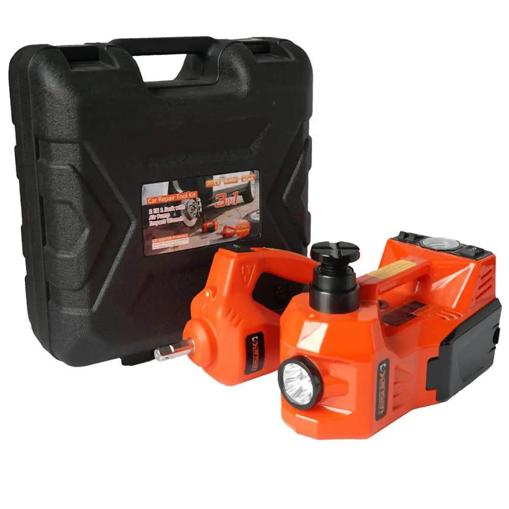 Низкопрофильный гидравлический гаражный домкрат DINSEN 3t, Напольный домкрат, автомобильные домкраты со светодиодной подсветкой, Электрический ударный гайковерт