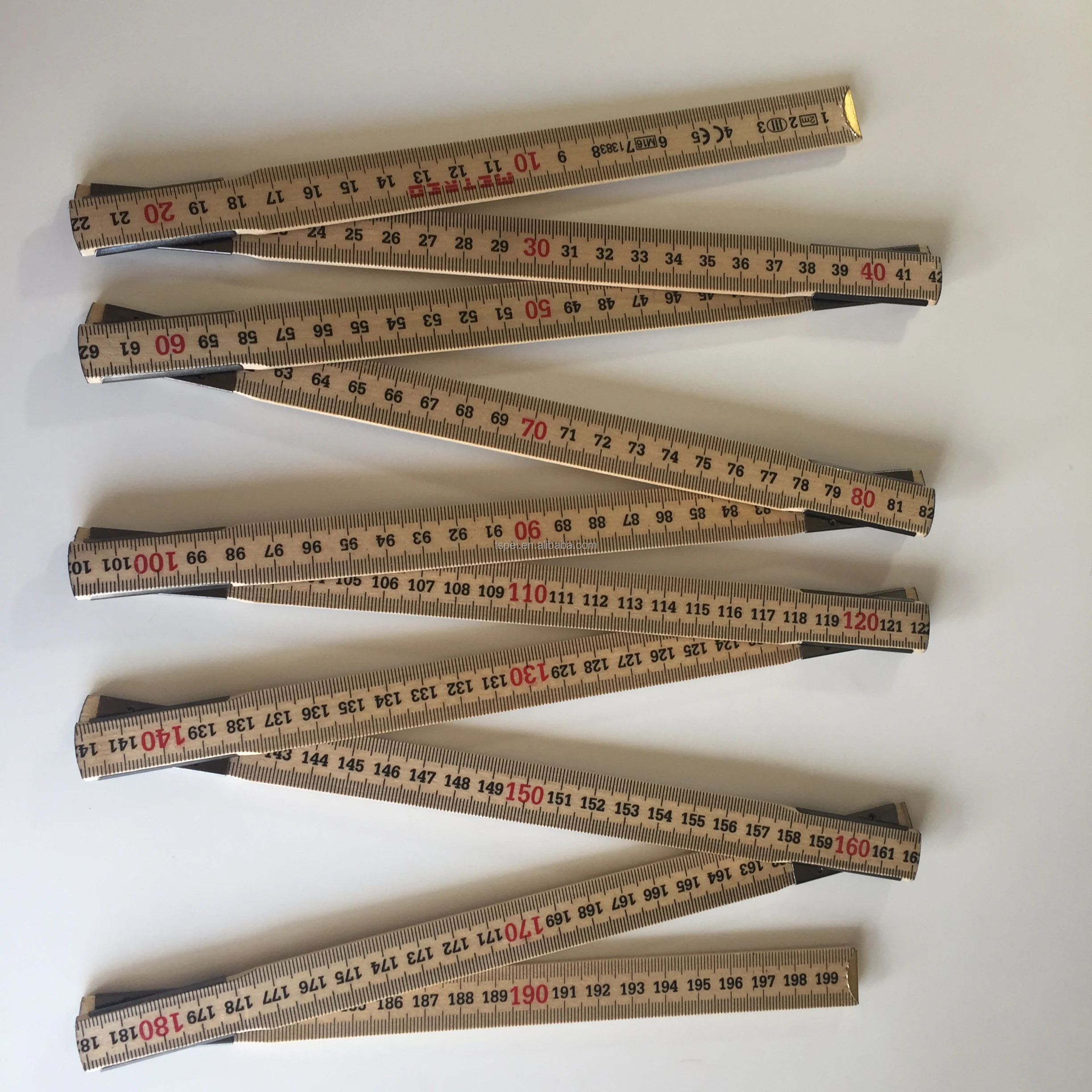 2M Inside Reading  Tools  Folding Wooden folding Ruler Measuring Meter Measure Tool wood engineer ruler  2m Metric/English Ruler