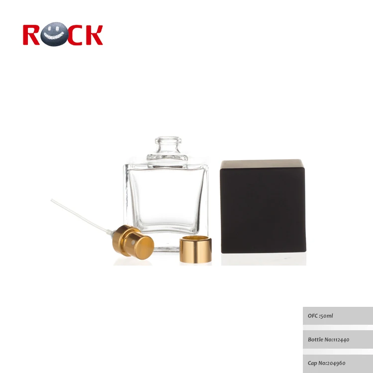 50 мл мужской квадратный флакон-распылитель для духов с черной крышкой