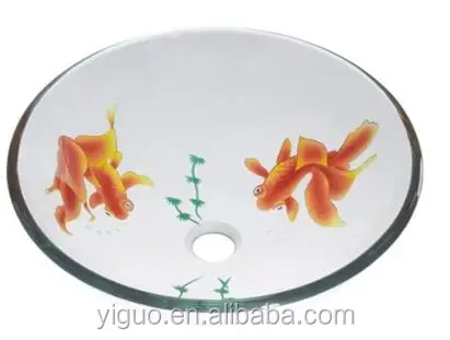 
Tempered Glass Vessel Sink, with cUPC certificate, gold fish vessel. 