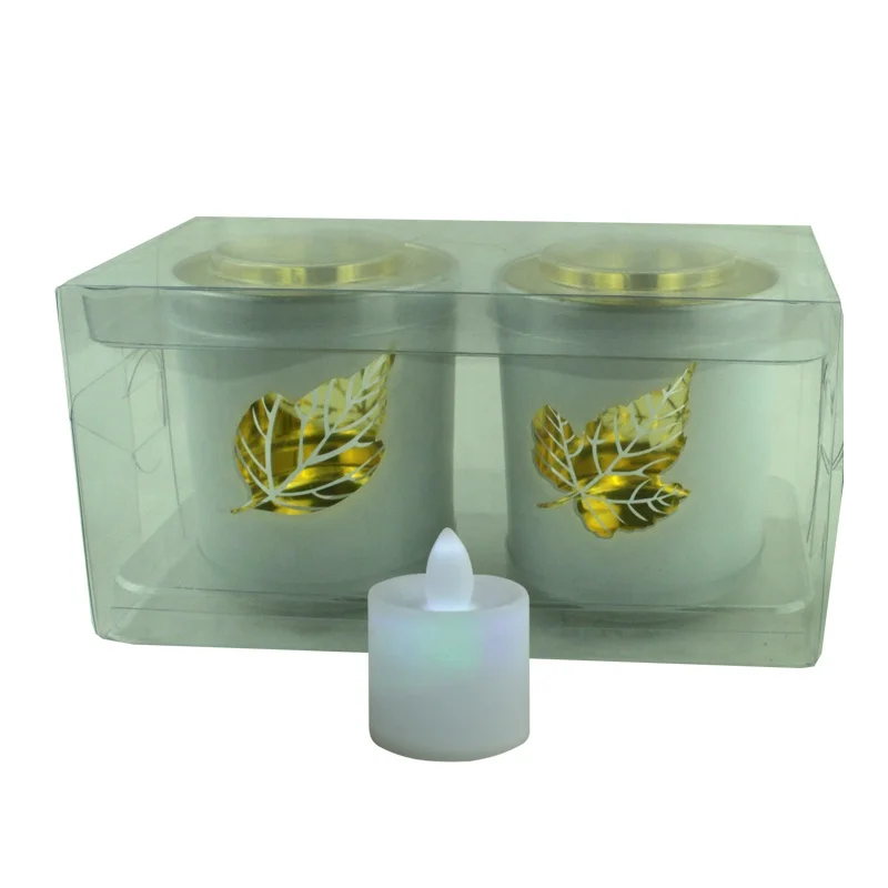 
Candle holder thick glass candle jar white 
