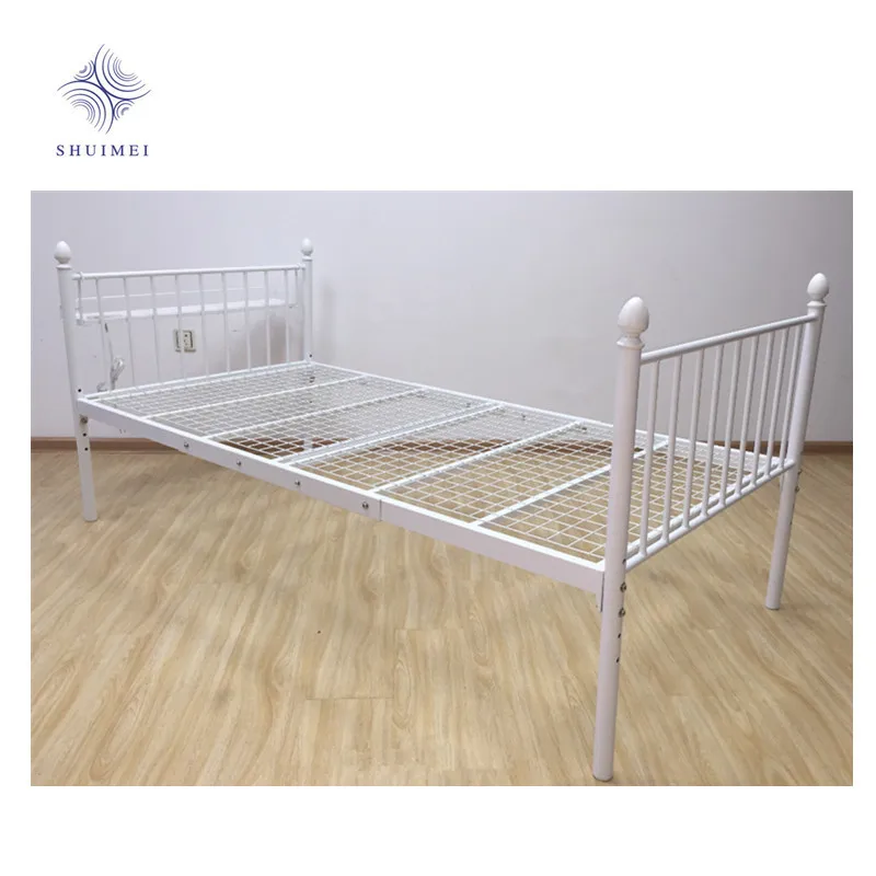 
Metal Bed Frame Single Size Iron Mesh bed Base Bed Headboard With Socket 