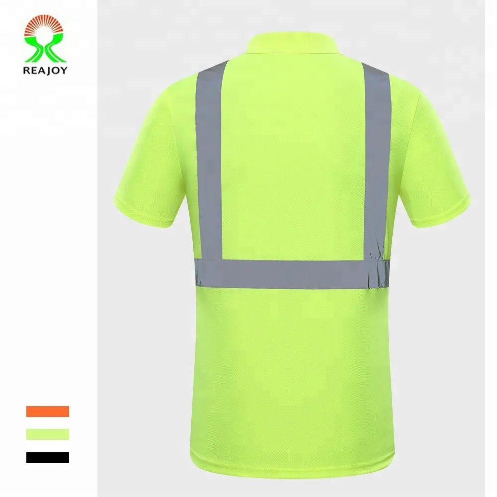 Custom logo factory supply reflective breathable quick-dry polo shirt with pocket