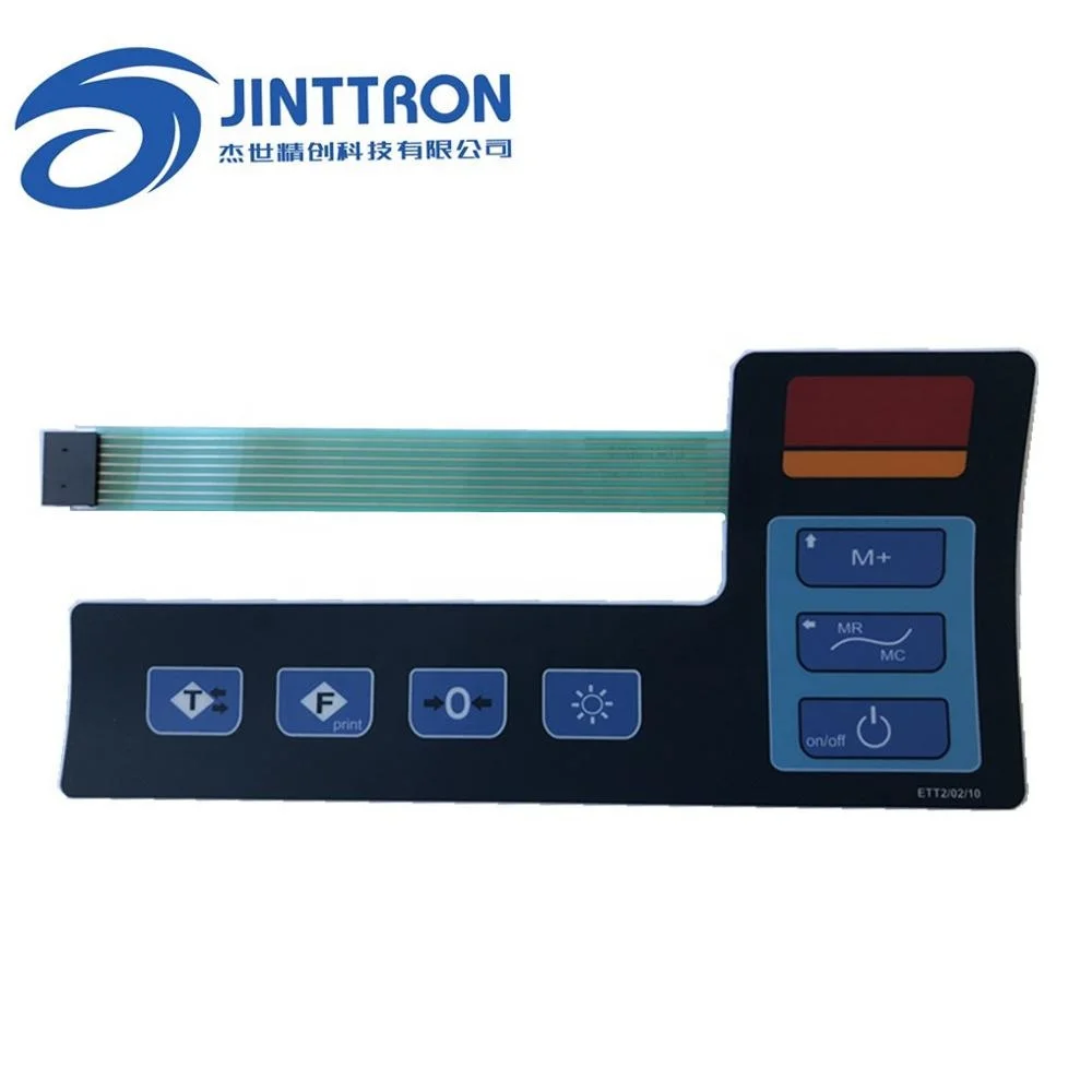 
Membrane keypad/keyboard manufacturer with 3M adhesive with red and yellow Bicolor display window 