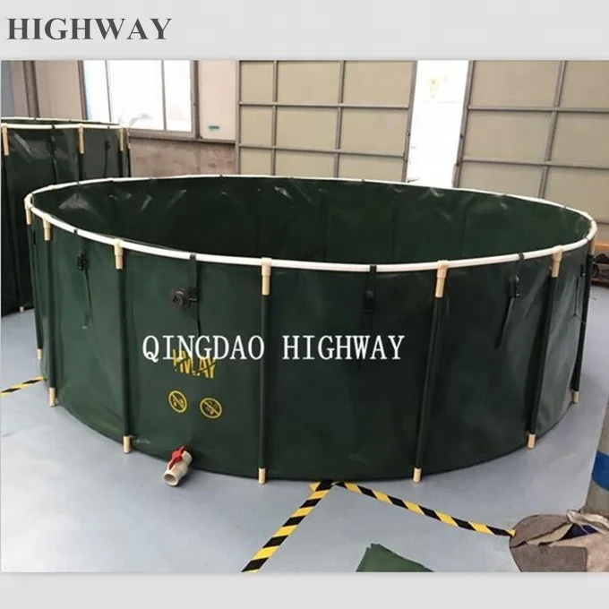 PVC Tarpaulin mobile and collapsible large plastic 20000 liter fish tank